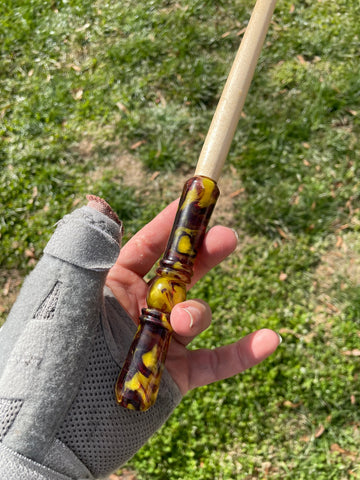 Timey Wimey Red and Gold House Wand - One of a Kind